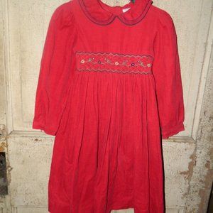 Vintage Rare Editions Corduroy Smocked Dress Size 6 (I-46)